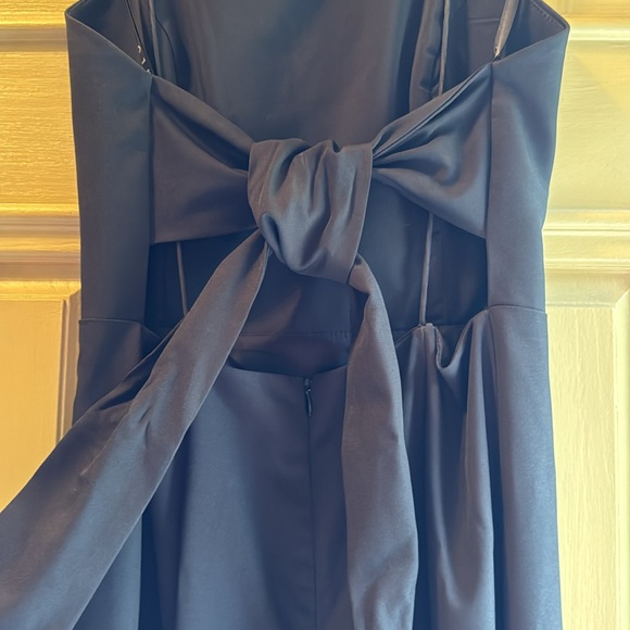 Jarlo formal/cocktail black dress size 8 spaghetti strap tie back with train - Picture 8 of 12